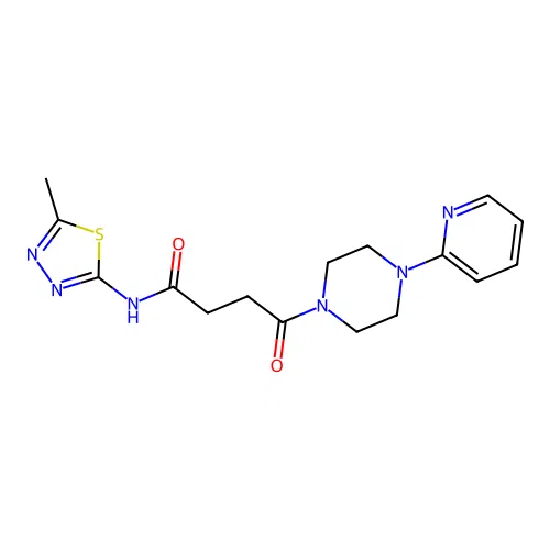 N-(5-methyl-1,3,4-thiadiazol-2-yl)-4-oxo-4-(4-pyridin-2-ylpiperazin-1-yl)butanamide structure