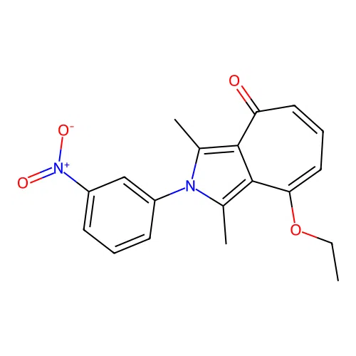 8-ethoxy-1,3-dimethyl-2-(3-nitrophenyl)cyclohepta[c]pyrrol-4(2H)-one structure