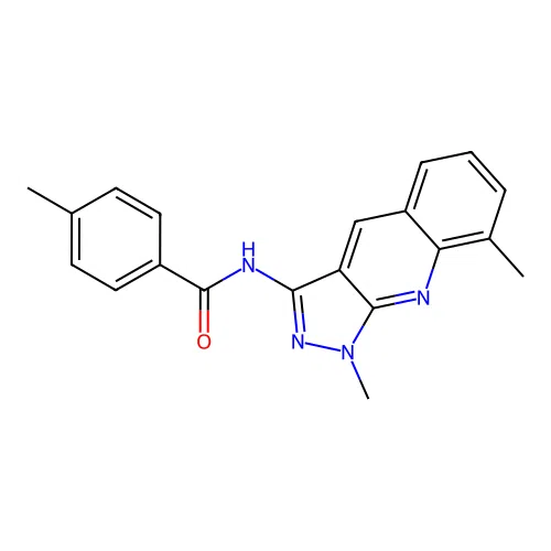 N-(1,8-dimethylpyrazolo[3,4-b]quinolin-3-yl)-4-methylbenzamide structure