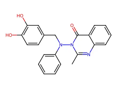 4(3H)-Quinazolinone, 3-(N-(3,4-dihydroxybenzyl)-N-phenylamino)-2-methyl- structure