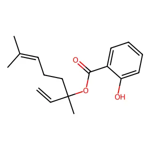 Benzoic acid, 2-hydroxy-, 1-ethenyl-1,5-dimethyl-4-hexen-1-yl ester structure