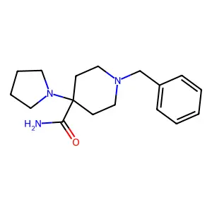 1-Benzyl-4-(1-pyrrolidinyl)piperidine-4-carboxamide structure