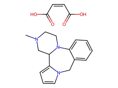 2H,10H-Pyrazino[1,2-a]pyrrolo[2,1-c][1,4]benzodiazepine,1,3,4,14b-tetrahydro-2-methyl-, (2Z)-2-butenedioate (1:1) structure