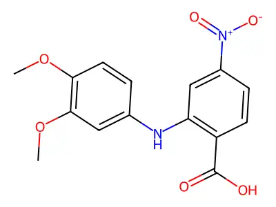 2-(3,4-Dimethoxyanilino)-4-nitrobenzoic acid structure