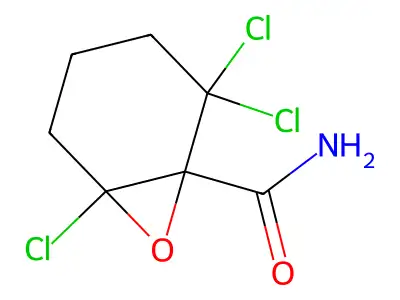 2,2,6-Trichloro-7-oxabicyclo[4.1.0]heptane-1-carboxamide structure