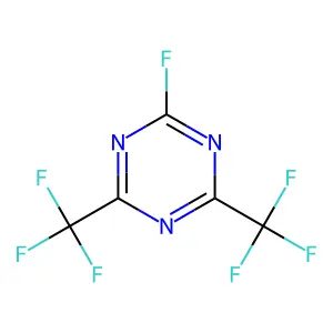 2-Fluoro-4,6-bis(trifluoromethyl)-1,3,5-triazine structure