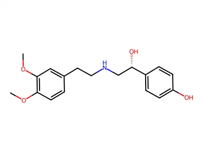 4-(2-{[2-(3,4-Dimethoxyphenyl)ethyl]amino}-1-hydroxyethyl)phenol structure
