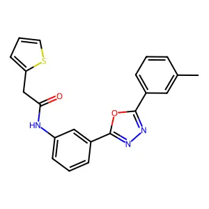 N-[3-[5-(3-methylphenyl)-1,3,4-oxadiazol-2-yl]phenyl]-2-thiophen-2-ylacetamide structure