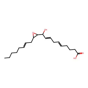 10-Hydroxy-10-(3-oct-2-enyloxiran-2-yl)deca-5,8-dienoic acid structure
