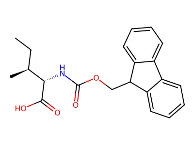 N-[(9H-fluoren-9-ylmethoxy)carbonyl]-L-isoleucine structure