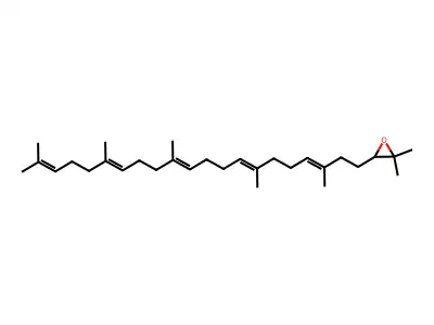 2,2-Dimethyl-3-(3,7,12,16,20-pentamethylhenicosa-3,7,11,15,19-pentaenyl)oxirane structure