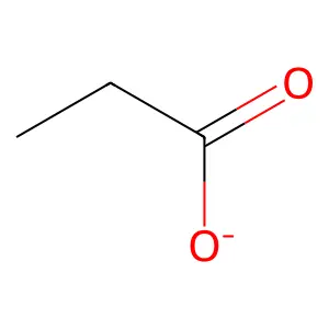 Propionate ion structure