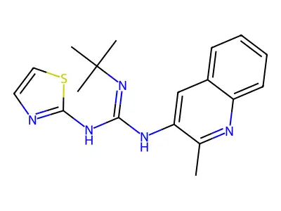 Guanidine, N-(1,1-dimethylethyl)-N'-(2-methyl-3-quinolinyl)-N''-2-thiazolyl- structure
