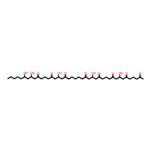 8,16,26,34,36-Pentahydroxyhentetracontane-2,6,10,14,18,24,28,32-octone structure