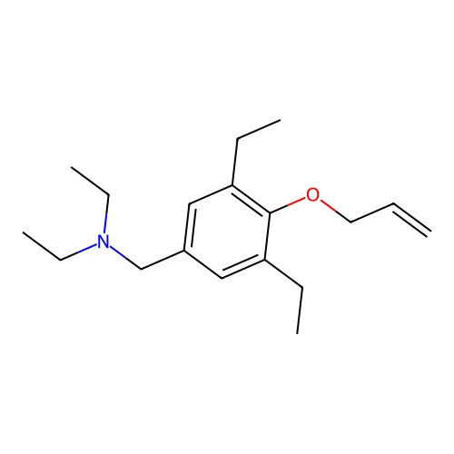 N-[(3,5-diethyl-4-prop-2-enoxyphenyl)methyl]-N-ethylethanamine structure