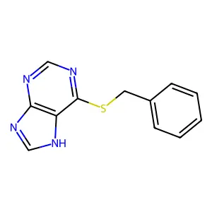 6-((Phenylmethyl)thio)-9H-purine structure