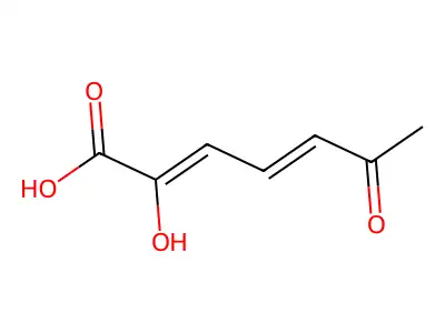 2-Hydroxy-6-oxo-2,4-heptadienoic acid structure