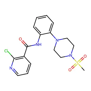 2-chloro-N-[2-(4-methylsulfonylpiperazin-1-yl)phenyl]pyridine-3-carboxamide structure
