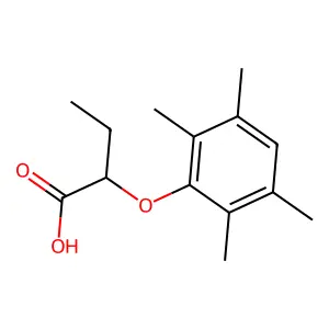 Butyric acid, 2-(2,3,5,6-tetramethylphenoxy)- structure