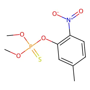 O,O-Dimethyl O-(5-methyl-2-nitrophenyl) phosphorothioate structure