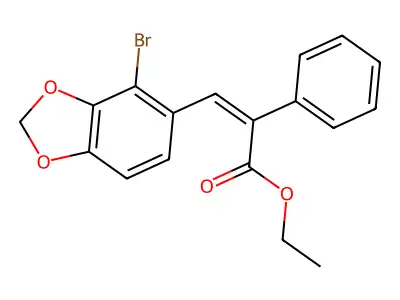 Ethyl 3-(4-bromo-1,3-benzodioxol-5-yl)-2-phenylprop-2-enoate structure