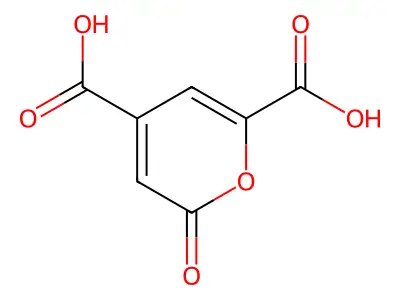 alpha-Pyrone-4,6-dicarboxylic acid structure