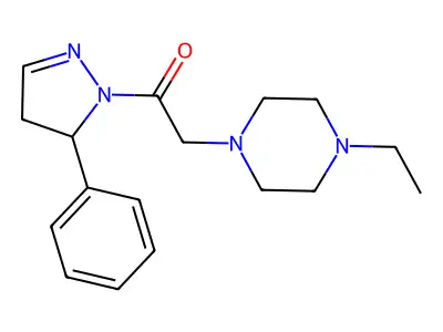2-(4-Ethylpiperazin-1-yl)-1-(3-phenyl-3,4-dihydropyrazol-2-yl)ethanone structure