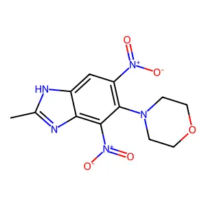 1H-Benzimidazole, 4,6-dinitro-2-methyl-5-(4-morpholinyl)- structure