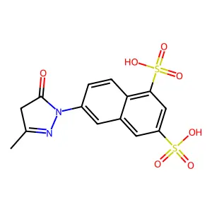 1,3-Naphthalenedisulfonic acid, 6-(4,5-dihydro-3-methyl-5-oxo-1H-pyrazol-1-yl)- structure
