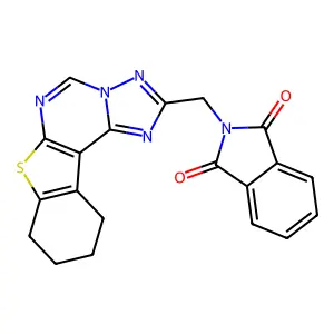 2-((8,9,10,11-tetrahydrobenzo[4,5]thieno[3,2-e][1,2,4]triazolo[1,5-c]pyrimidin-2-yl)methyl)isoindoline-1,3-dione structure