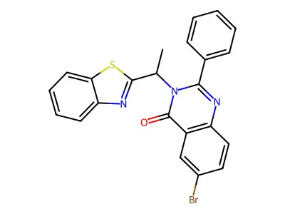 4(3H)-Quinazolinone, 3-(1-(2-benzothiazolyl)ethyl)-6-bromo-2-phenyl- structure