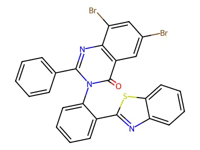 4(3H)-Quinazolinone, 3-(2-(2-benzothiazolyl)phenyl)-6,8-dibromo-2-phenyl- structure