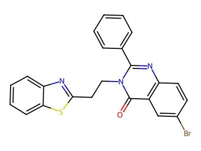 4(3H)-Quinazolinone, 3-(2-(2-benzothiazolyl)ethyl)-6-bromo-2-phenyl- structure