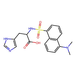 N-((5-(Dimethylamino)-1-naphthyl)sulphonyl)-L-histidine structure