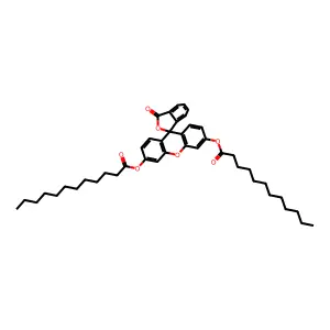 1,1'-(3-Oxospiro(isobenzofuran-1(3H),9'-(9H)xanthene)-3',6'-diyl) didodecanoate structure