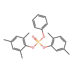 Phosphoric acid, 2,5-dimethylphenyl phenyl 2,4,6-trimethylphenyl ester structure