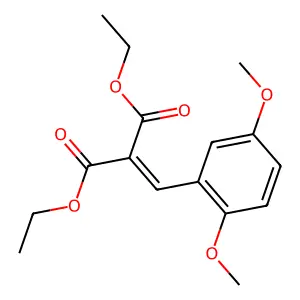 Propanedioic acid, 2-((2,5-dimethoxyphenyl)methylene)-, 1,3-diethyl ester structure