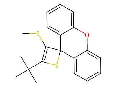 Spiro[2H-thiete-2,9'-[9H]xanthene], 4-(1,1-dimethylethyl)-3-(methylthio)- structure