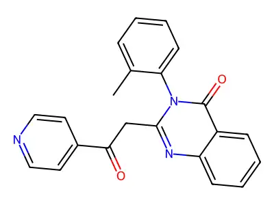 4(3H)-Quinazolinone, 3-(2-methylphenyl)-2-(2-oxo-2-(4-pyridinyl)ethyl)- structure