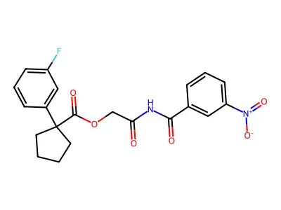 2-(3-Nitrobenzamido)-2-oxoethyl 1-(3-fluorophenyl)cyclopentane-1-carboxylate structure