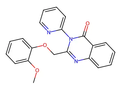 4(3H)-Quinazolinone, 2-((2-methoxyphenoxy)methyl)-3-(2-pyridinyl)- structure