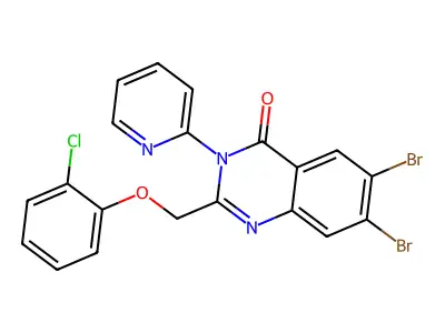 4(3H)-Quinazolinone, 2-((2-chlorophenoxy)methyl)-6,7-dibromo-3-(2-pyridinyl)- structure