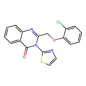 4(3H)-Quinazolinone, 2-((o-chlorophenoxy)methyl)-3-(2-thiazolyl)- structure