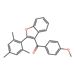 Ketone, 2-mesityl-3-benzofuranyl p-methoxyphenyl structure