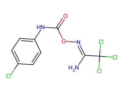 [(1-amino-2,2,2-trichloroethylidene)amino] N-(4-chlorophenyl)carbamate structure