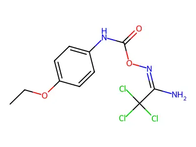 [(1-amino-2,2,2-trichloroethylidene)amino] N-(4-ethoxyphenyl)carbamate structure