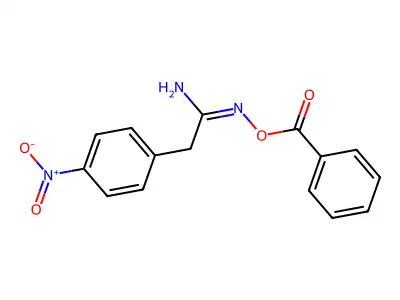 [[1-Amino-2-(4-nitrophenyl)ethylidene]amino] benzoate structure