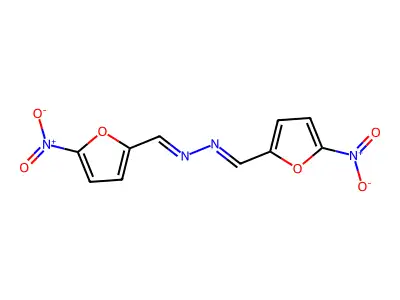 5-Nitro-2-furancarboxaldehyde 2-((5-nitro-2-furanyl)methylene)hydrazone structure