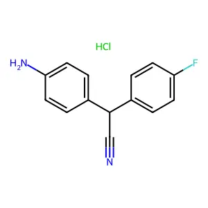 ACETONITRILE, (p-AMINOPHENYL)(p-FLUOROPHENYL)-, HYDROCHLORIDE structure