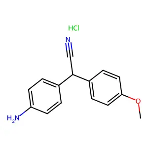 (p-Aminophenyl)(p-anisyl)acetonitrile hydrochloride structure